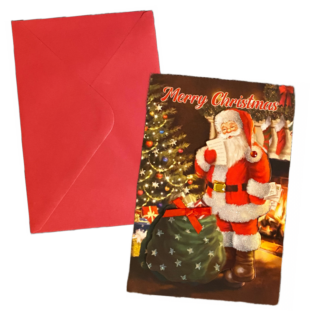 Carte De Vœux De Noël 'De Nous Tous' Avec Père Noël - Multi-couleurs - Neuf