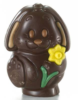 Leonidas Mini Lapin de Pâques creux - Noir 40g - avec fleur